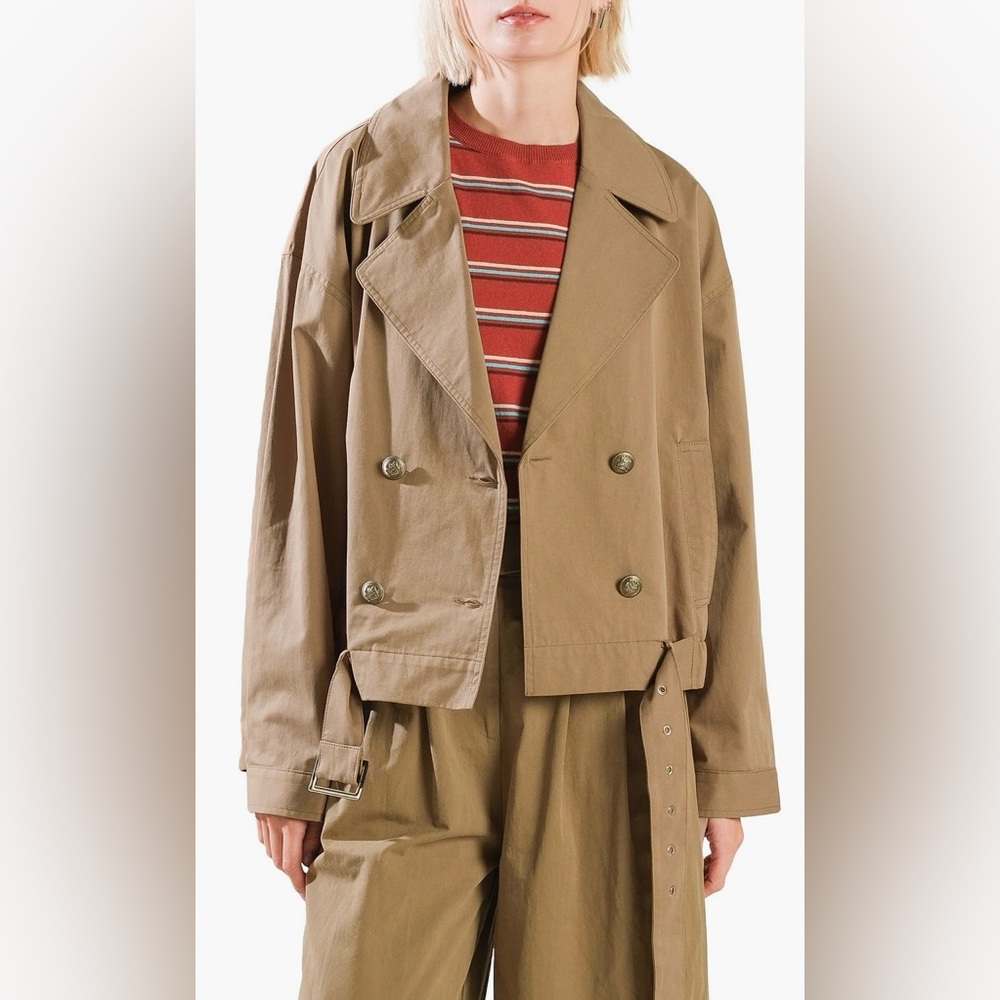 Flying Tomato Solid Cotton Jacket
in Light Brown